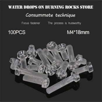 Hot Products 100pcs M4*18mm Round Plastic Screws, Transparent Screws, Plastic Screws Alex Plastic PC Screws High quality
Hot Products 100pcs M4*18mm Round Plastic Screws, Transparent Screws, Plastic Screws Alex Plastic PC Screws High quality