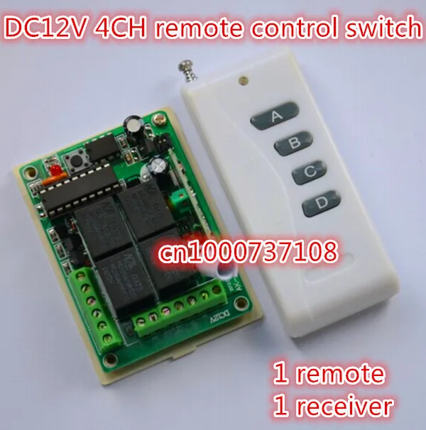 AK-RK04S DC 12v 10A relay 4CH wireless RF Remote Control Switch Transmitter+ Receiver 315MHZ /433.92MHZ
AK-RK04S DC 12v 10A relay 4CH wireless RF Remote Control Switch Transmitter+ Receiver 315MHZ /433.92MHZ