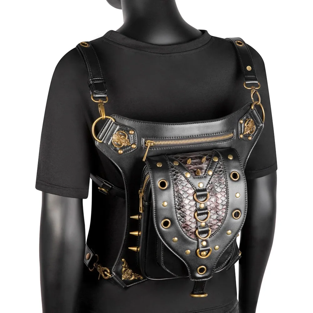 2019 Spring And Summer Waist Leg Bag Punk Handbag Shoulder Bag Rivet Skull Cool Unique Multifunction Steampunk Backpack Mujer
2019 Spring And Summer Waist Leg Bag Punk Handbag Shoulder Bag Rivet Skull Cool Unique Multifunction Steampunk Backpack Mujer