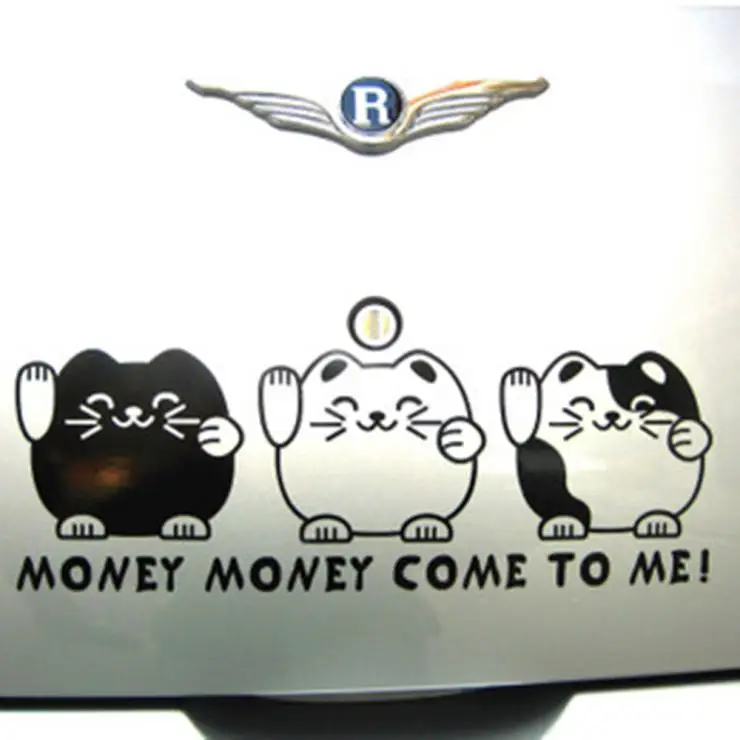 Funny Lucky cat "MONEY COME TO ME" Side Door windshield rear car stickers and Decals
Funny Lucky cat "MONEY COME TO ME" Side Door windshield rear car stickers and Decals