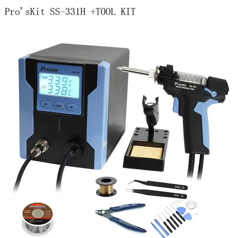 90WPro'sKit SS-331H Electric Desoldering Gun Anti-static High Power Strong Suction Desoldering Pump For PCB Circuit Board Repair 
90WPro'sKit SS-331H Electric Desoldering Gun Anti-static High Power Strong Suction Desoldering Pump For PCB Circuit Board Repair