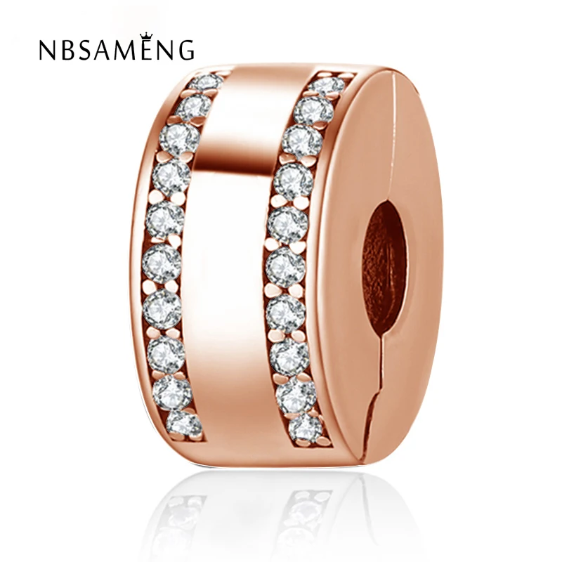 NBSAMENG Real S925 Sterling Silver Sparkling Crystal Rose Gold Clip Charm Beads Fit Original Pandora Bracelets Women DIY Jewelry
NBSAMENG Real S925 Sterling Silver Sparkling Crystal Rose Gold Clip Charm Beads Fit Original Pandora Bracelets Women DIY Jewelry