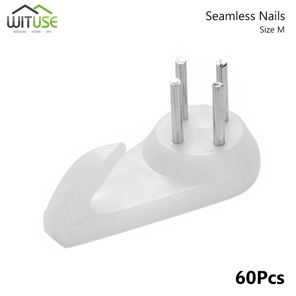60pcs/lot White Plastic Invisible Wall Mount hook hanger seamless needle nail home decor For Picture photo clock frame Hot Sale
60pcs/lot White Plastic Invisible Wall Mount hook hanger seamless needle nail home decor For Picture photo clock frame Hot Sale