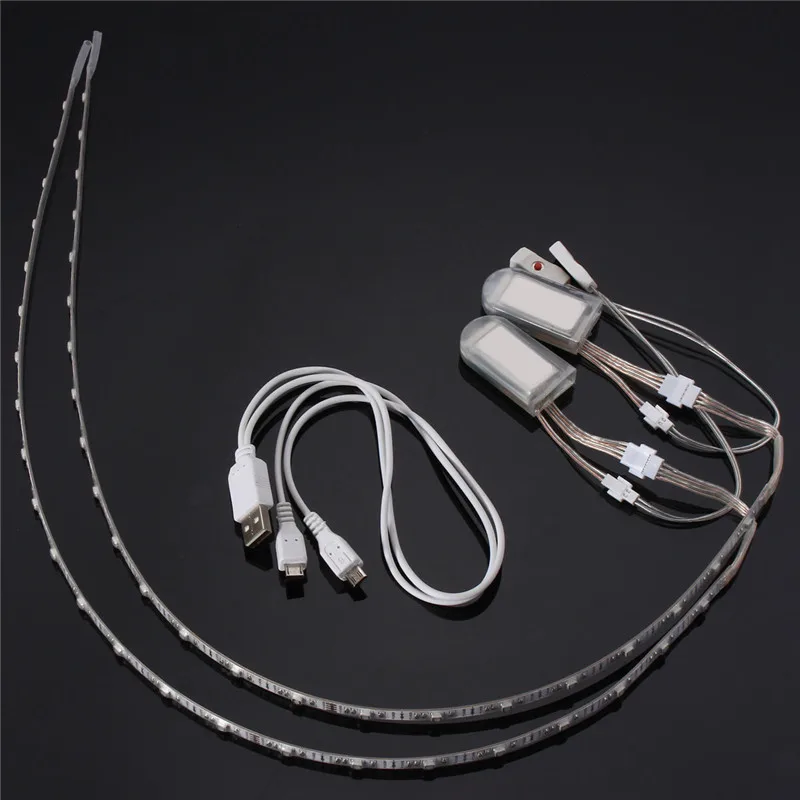 2PCS 24 RGB LED Strip Light Battery Power 3528SMD USB Changing Colorful LED Strip For Shoes DIY Lighting IP67 Waterproof
2PCS 24 RGB LED Strip Light Battery Power 3528SMD USB Changing Colorful LED Strip For Shoes DIY Lighting IP67 Waterproof
