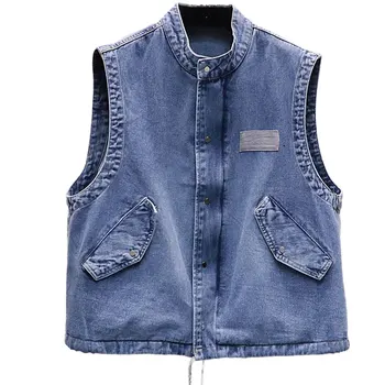 2019 New Denim Vest Female Short Section Slim Fashion Was Thin Spring Autumn Aleeveless Jacket Stand Collar Vest Wild Vest B199
2019 New Denim Vest Female Short Section Slim Fashion Was Thin Spring Autumn Aleeveless Jacket Stand Collar Vest Wild Vest B199