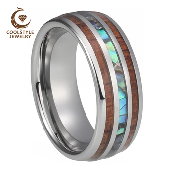 Men Women Wedding Bands Tungsten Carbide Ring With Abalone Shell and Koa Wood Inlay Domed Shape Polished Shiny Comfort Fit
Men Women Wedding Bands Tungsten Carbide Ring With Abalone Shell and Koa Wood Inlay Domed Shape Polished Shiny Comfort Fit