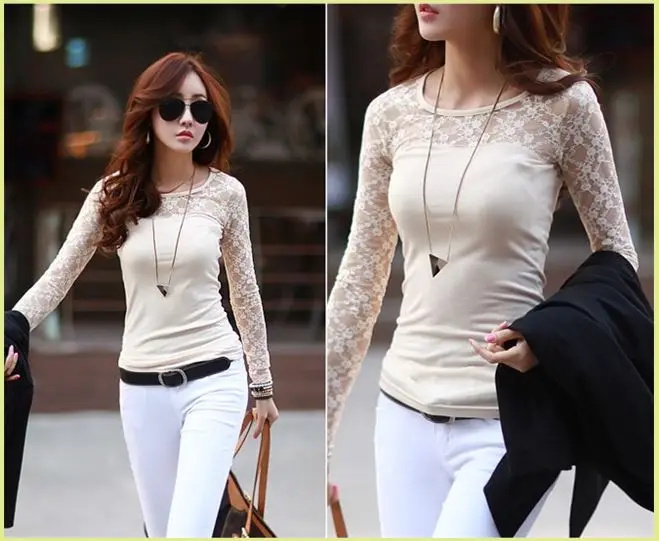 Long Sleeve Floral Women Lace Top Blouse Slim O Neck Camisa Mujer Vestidos Blusa
Long Sleeve Floral Women Lace Top Blouse Slim O Neck Camisa Mujer Vestidos Blusa