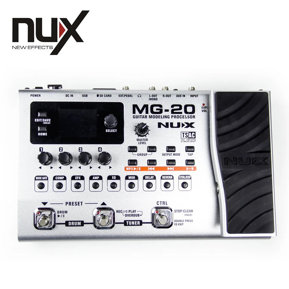 NUX MG-20 напольный Гитарный процессор 60 эффектов Новый переключатель CTRL аксессуары