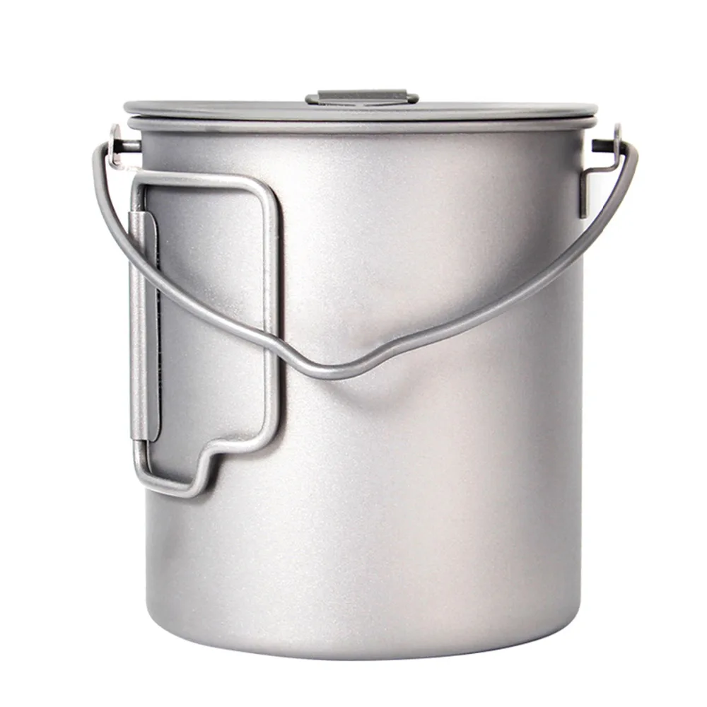 

Outdoor Titanium alloy artisan Titanium 750ml Hanging Pot Outdoor Camping Cookware Pot