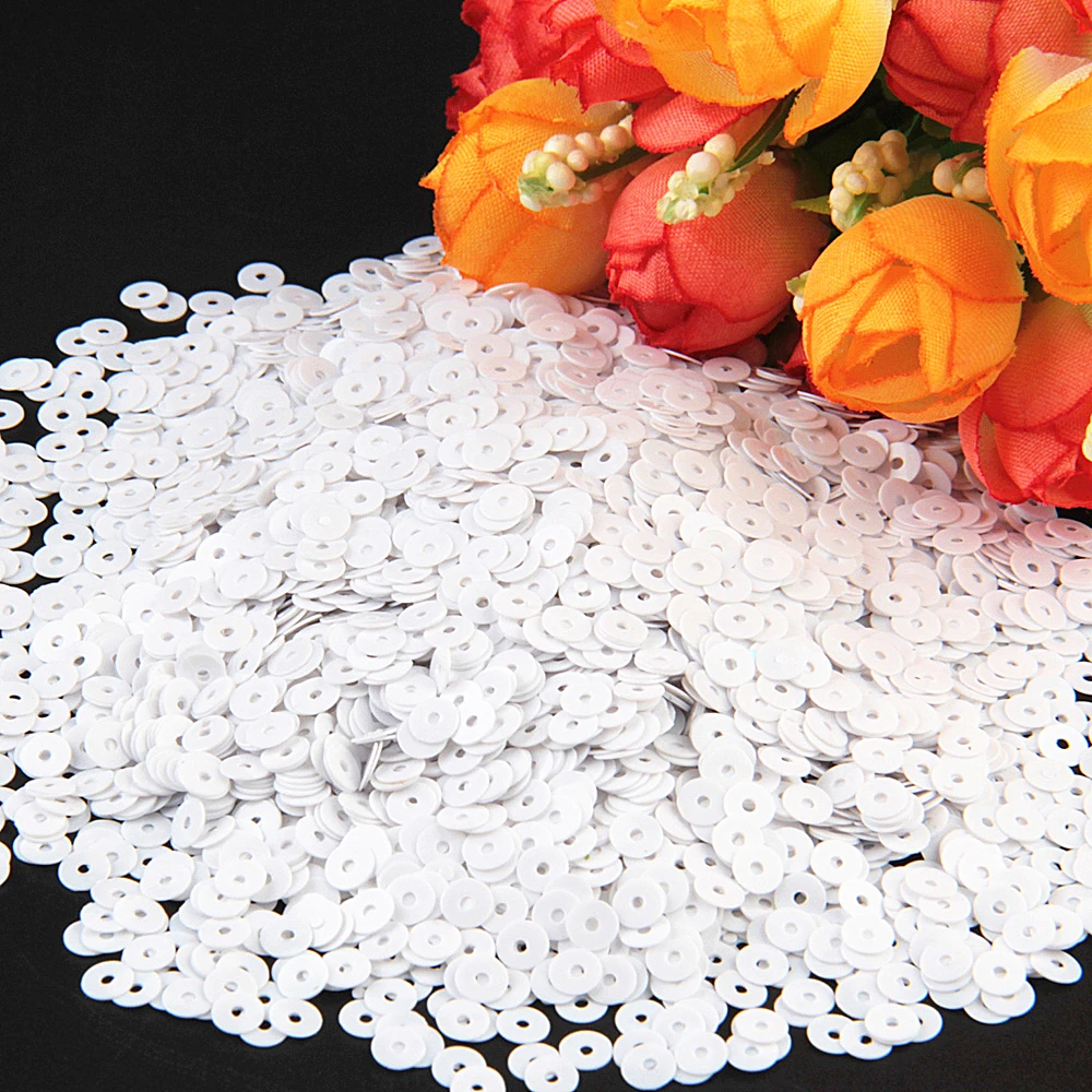 Sequin 3-30mm White Series Color Round Cup Large Sequins Flat Round Pvc Sequin Paillettes Sewing Wedding Decoration Craft 10g
