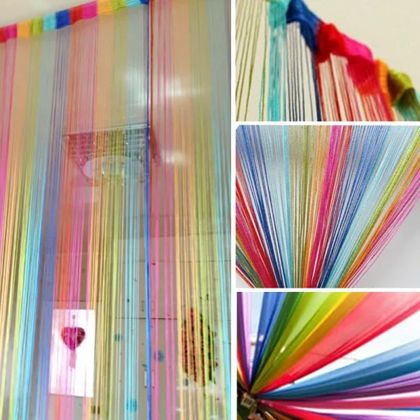 

2M*1M Vogue Hot Curtain for Door Window Panel Living Room Divider Curtain String Line Decorative Curtain 6 Colors Z