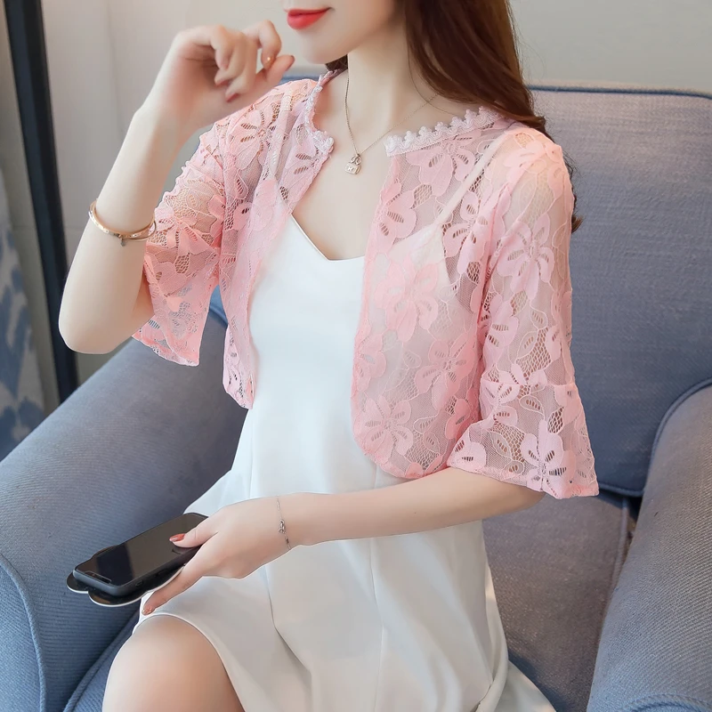 MLXSLKY summer new lace small shawl female Cardigan short jacket sun protection clothing five sleeves womens thin cardigan
MLXSLKY summer new lace small shawl female Cardigan short jacket sun protection clothing five sleeves womens thin cardigan