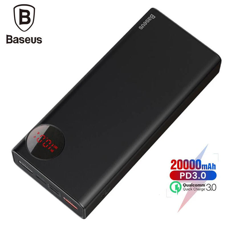 Baseus 20000mAh PD3.0 Quick Charger 3.0 External Battery Powerbank For iPhone Xs Max Xr X 8 Plus Mobile Phone Power Bank
Baseus 20000mAh PD3.0 Quick Charger 3.0 External Battery Powerbank For iPhone Xs Max Xr X 8 Plus Mobile Phone Power Bank