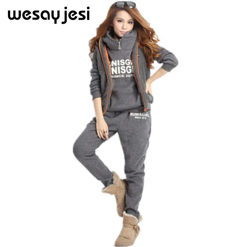3PCS Running Sets Womens Hoodies Warm Women letter Tracksuit Set Thicken Sweat Tops Pants Suit Female Plus Velvet Thick Clothing
3PCS Running Sets Womens Hoodies Warm Women letter Tracksuit Set Thicken Sweat Tops Pants Suit Female Plus Velvet Thick Clothing