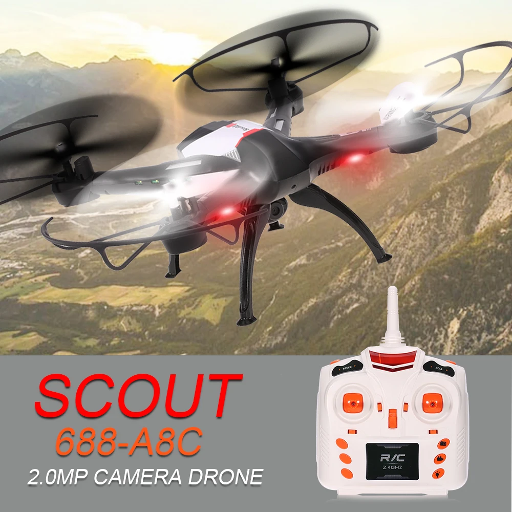 YU XIANG 688-A8C Scout 2.4G 4CH 6-axis Gyro 2.0MP Camera Drone with Headless Mode 3D Flip RC Quadcopter Helicopter
YU XIANG 688-A8C Scout 2.4G 4CH 6-axis Gyro 2.0MP Camera Drone with Headless Mode 3D Flip RC Quadcopter Helicopter