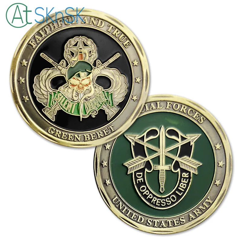 Hot sale new coin Faithful and true coin collectible bronze plated Skull crafts Special Forces Unite States Army challenge coins
Hot sale new coin Faithful and true coin collectible bronze plated Skull crafts Special Forces Unite States Army challenge coins