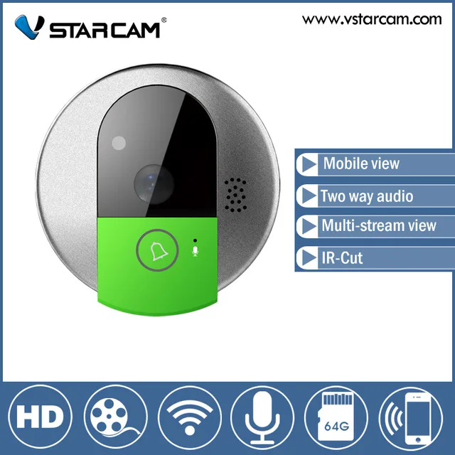 Vstarcam C95 WIFI Doorcam HD 720P CMOS Sensor Wireless Doorbell Two Way Audio/Video/Mobile View IP Indoor Camera
Vstarcam C95 WIFI Doorcam HD 720P CMOS Sensor Wireless Doorbell Two Way Audio/Video/Mobile View IP Indoor Camera