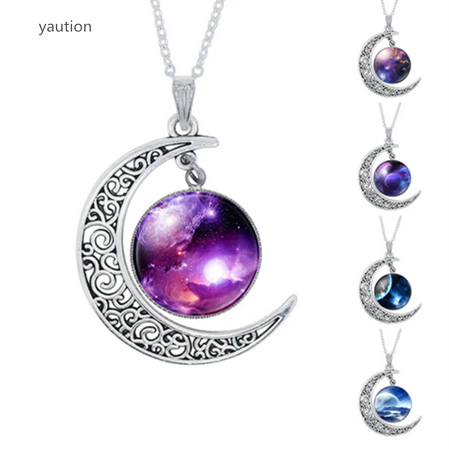 YAUTION Fashion Purple Nebula Space Universe Women Galaxy Crescent Moon Necklace Silver Plated Half Moon Pendant Necklace
YAUTION Fashion Purple Nebula Space Universe Women Galaxy Crescent Moon Necklace Silver Plated Half Moon Pendant Necklace