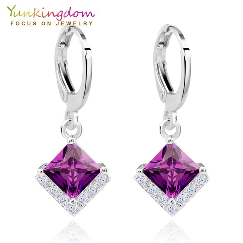 Yunkingdom Lovely Purple Crystal Earrings Silver Color Dangle/Drop Earrings for Women Wedding Wholesale H0180
Yunkingdom Lovely Purple Crystal Earrings Silver Color Dangle/Drop Earrings for Women Wedding Wholesale H0180