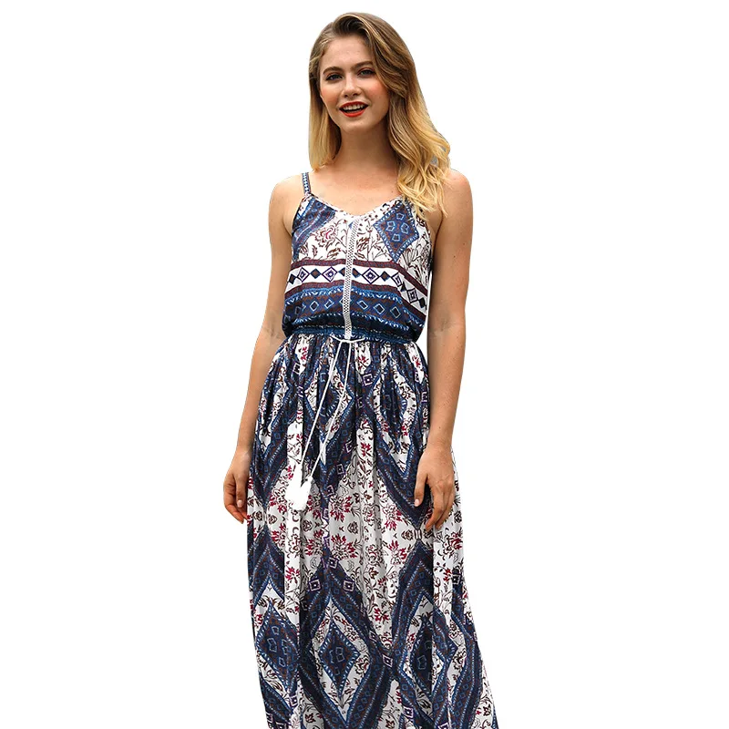 2018 Summer Women Bohemia V Collar And Off Shoulder Dress Printed Backless Long Dress Beach And Holiday Dresses
2018 Summer Women Bohemia V Collar And Off Shoulder Dress Printed Backless Long Dress Beach And Holiday Dresses