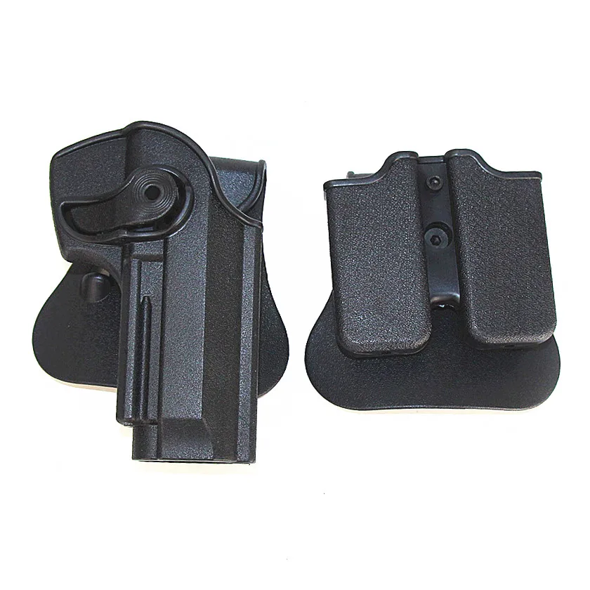 

Hunting IMI Gun Holster Beretta M9 92 96 Tactical Combat Waist Belt Airsoft Pistol Holster with Double Magazine Clip Pouch