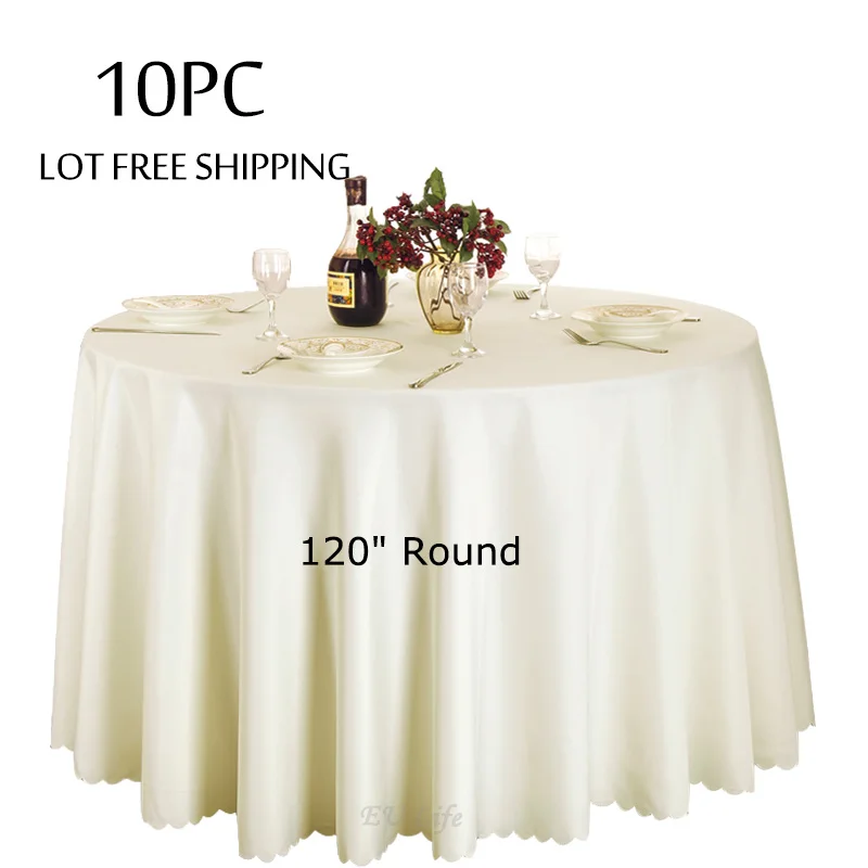 10PC/Pack Premier Quality Polyester Table Cloth Luxury 120" Round Party Table Cover Lace Edge Tablecloth for Wedding Decorations
10PC/Pack Premier Quality Polyester Table Cloth Luxury 120" Round Party Table Cover Lace Edge Tablecloth for Wedding Decorations