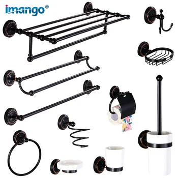 High Quality Copper Bathroom Hardware Accessory Set with Towel Bar Hook Hanging Rack Toilet Shelf Wall Mounted Black
High Quality Copper Bathroom Hardware Accessory Set with Towel Bar Hook Hanging Rack Toilet Shelf Wall Mounted Black