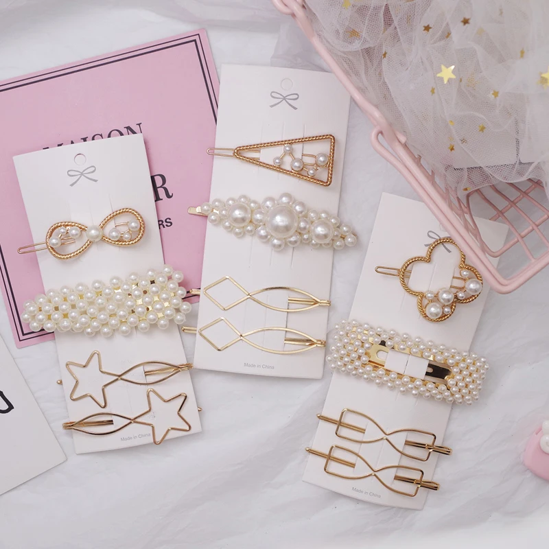 4Pcs/set New Women Pearls Hairpins Headwear Set Girls Cute Star Bow Flower Metal Hair Clips Geometric Hair Accessories Female
4Pcs/set New Women Pearls Hairpins Headwear Set Girls Cute Star Bow Flower Metal Hair Clips Geometric Hair Accessories Female