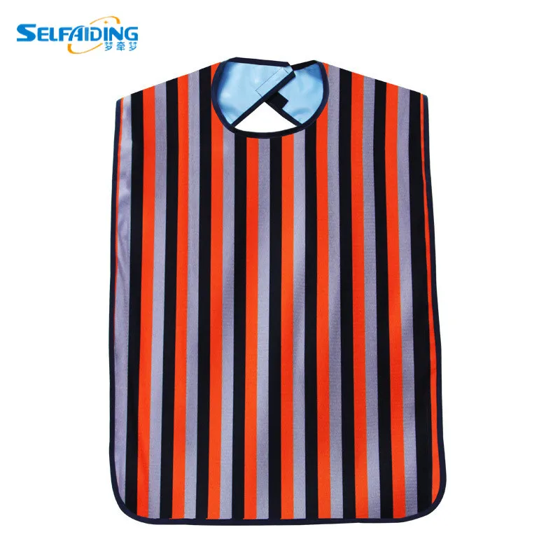 Stripe Pattern Adult Bib / Clothing Protector for Adults with Waterproof Vinyl Backing AB-242A
Stripe Pattern Adult Bib / Clothing Protector for Adults with Waterproof Vinyl Backing AB-242A