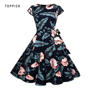 Floral Print Vintage Dress Summer Female Casual A-Line Dress Tunic Plus Size Short Sleeve Elegant Sexy Party Dress 2019
Floral Print Vintage Dress Summer Female Casual A-Line Dress Tunic Plus Size Short Sleeve Elegant Sexy Party Dress 2019