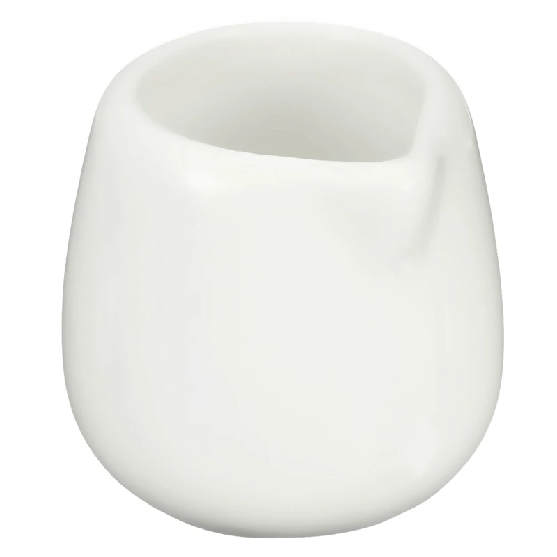 Image Sessile Small 50ml White Ceramic Porcelain Caffe Nero Milk Coffee Cream Sauce Tot Pouring Jug Pot For Bar Coffee Shop
