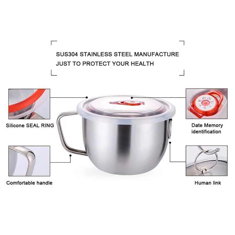 1 pcs adult Stainless Steel Bowl Camping Cooking Soup Ramen Noodle Pasta Bowl with Lid & Handle Microwave Oven Induction Cooker
1 pcs adult Stainless Steel Bowl Camping Cooking Soup Ramen Noodle Pasta Bowl with Lid & Handle Microwave Oven Induction Cooker