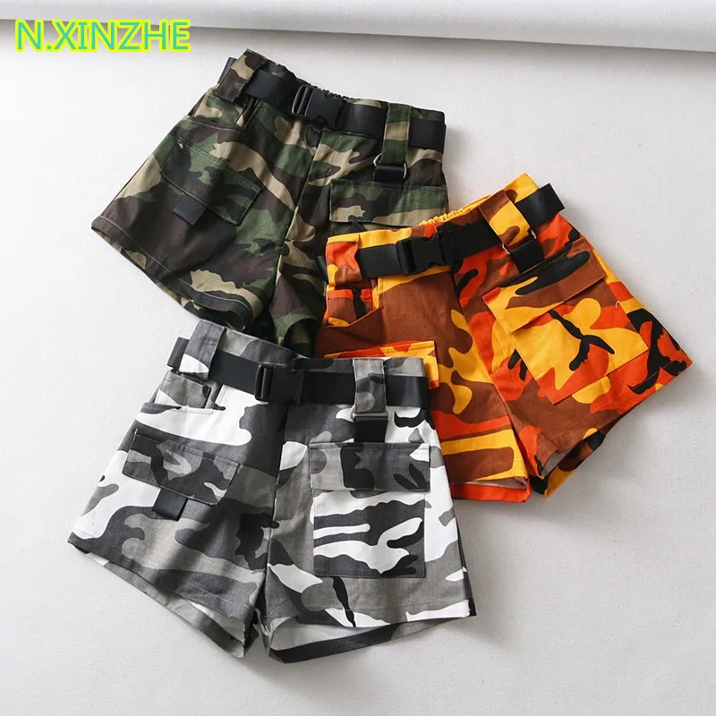 2018 women clothing high waist belt camouflage print relaxed shorts Female fashion casual loose cotton cargo shorts K1916
2018 women clothing high waist belt camouflage print relaxed shorts Female fashion casual loose cotton cargo shorts K1916