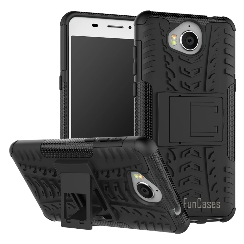 Чехол чехол для Huawei Y5 2017 5 0 дюймов Гибридный Kickstand Dazzle прочный резиновый Броня