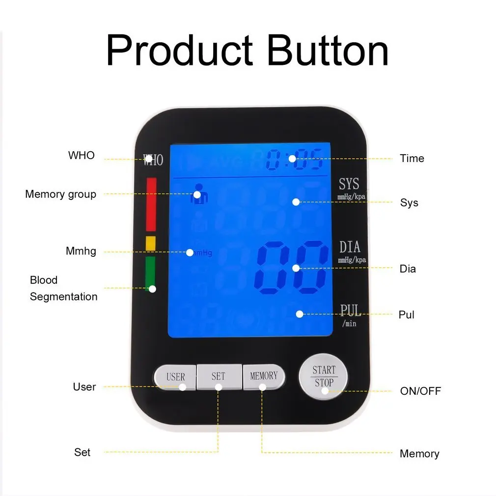 U-Kiss LCD Digital Upper Arm Blood Pressure Monitor USB Rechargeable Sphygmomanometer Heart Rate Monitors Automatic Health Care
U-Kiss LCD Digital Upper Arm Blood Pressure Monitor USB Rechargeable Sphygmomanometer Heart Rate Monitors Automatic Health Care