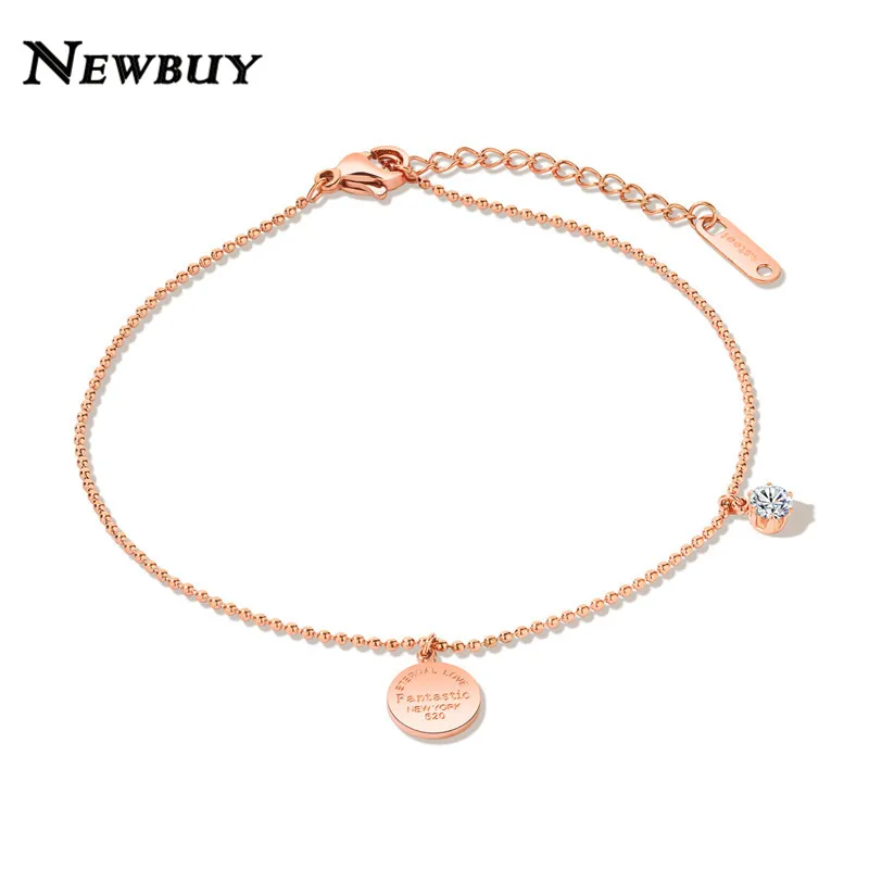 NEWBUY Hot Sale Rose Gold Color Women Anklets High Quality Stainless Steel Ankle Charm Bracelets For Women chaine de pied
NEWBUY Hot Sale Rose Gold Color Women Anklets High Quality Stainless Steel Ankle Charm Bracelets For Women chaine de pied