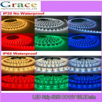 LED Strip 5050 Waterproof DC12V 60LEDs/m 5m/lot Flexible LED Light RGB 5050 LED Strip.
LED Strip 5050 Waterproof DC12V 60LEDs/m 5m/lot Flexible LED Light RGB 5050 LED Strip.