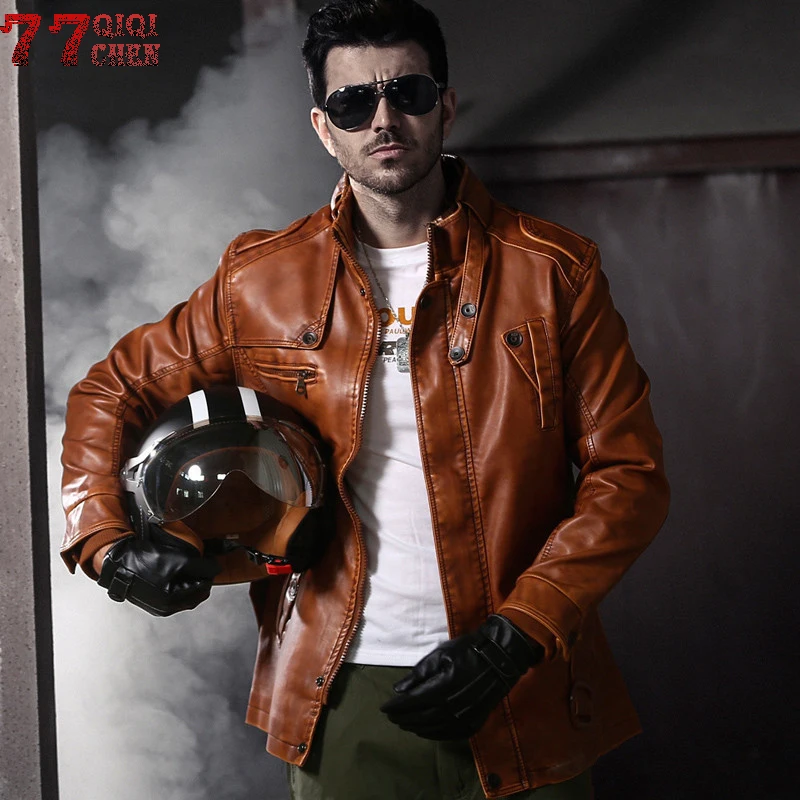 QIQICHEN 2018 Autumn Winter Thick Fleece Men's Leather Jacket With Belt Military Motorcycle Leather Jacket Men Plus Size 3XL
QIQICHEN 2018 Autumn Winter Thick Fleece Men's Leather Jacket With Belt Military Motorcycle Leather Jacket Men Plus Size 3XL