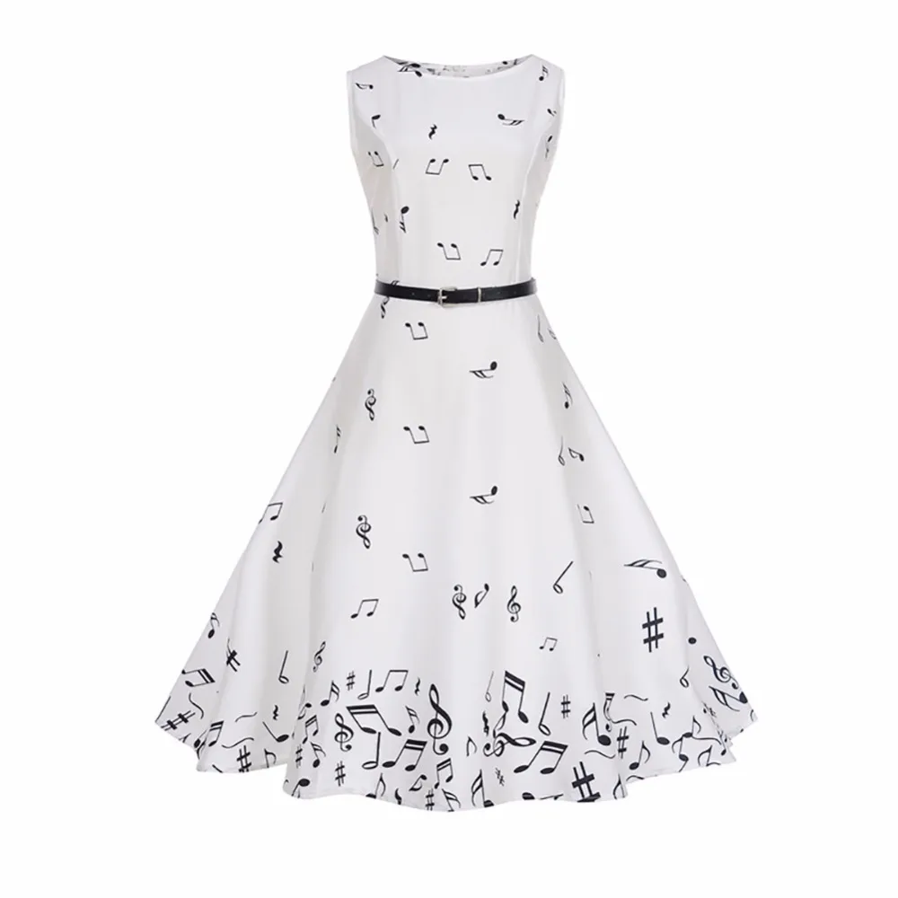 Women summer music notes printing dress Audrey Hepburn robe large swing high waist retro vintage dresses with sash belt vestidos
Women summer music notes printing dress Audrey Hepburn robe large swing high waist retro vintage dresses with sash belt vestidos