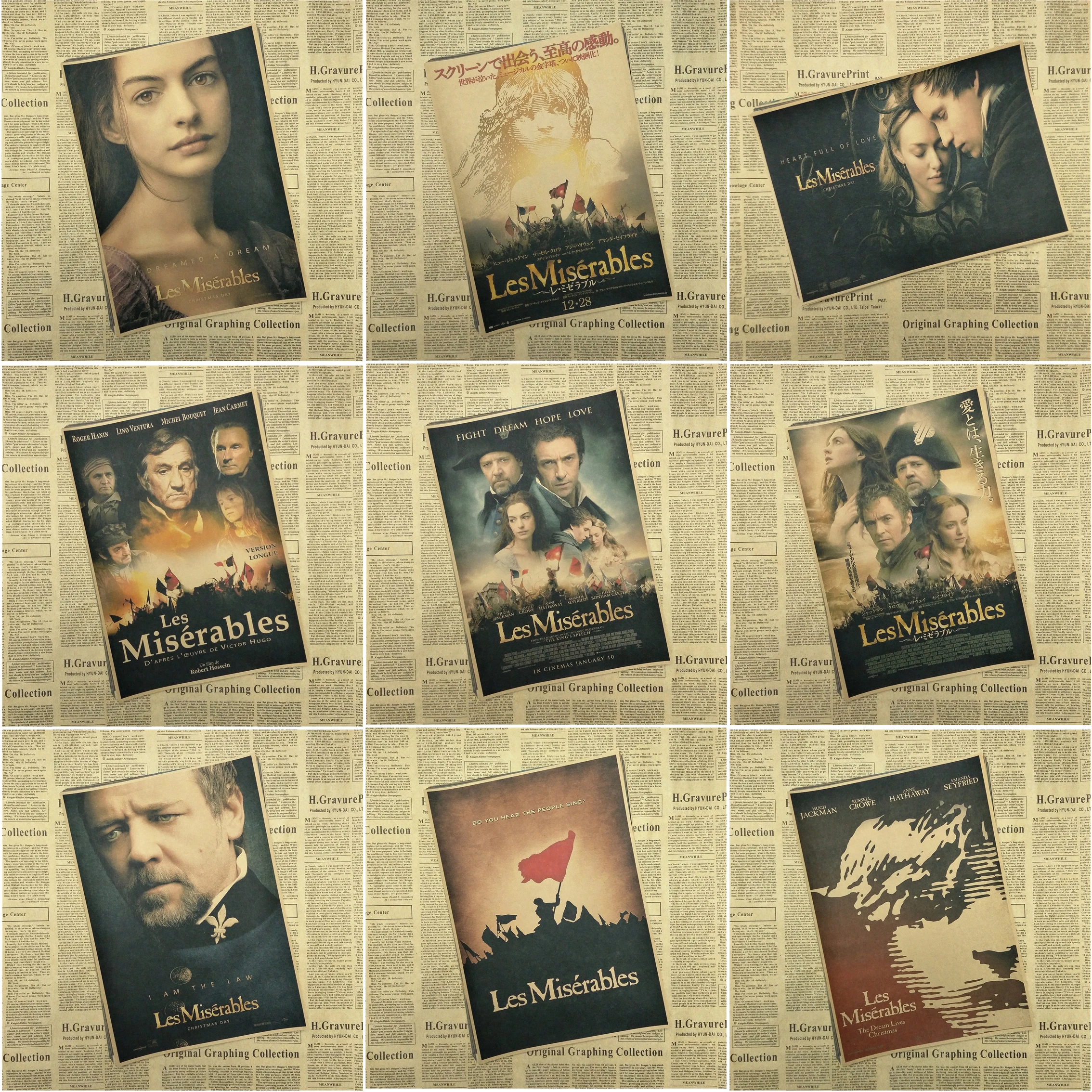 Les Miserables Oscar Poster retro kraft paper decorative stickers paintings wall sticker Part 1
Les Miserables Oscar Poster retro kraft paper decorative stickers paintings wall sticker Part 1