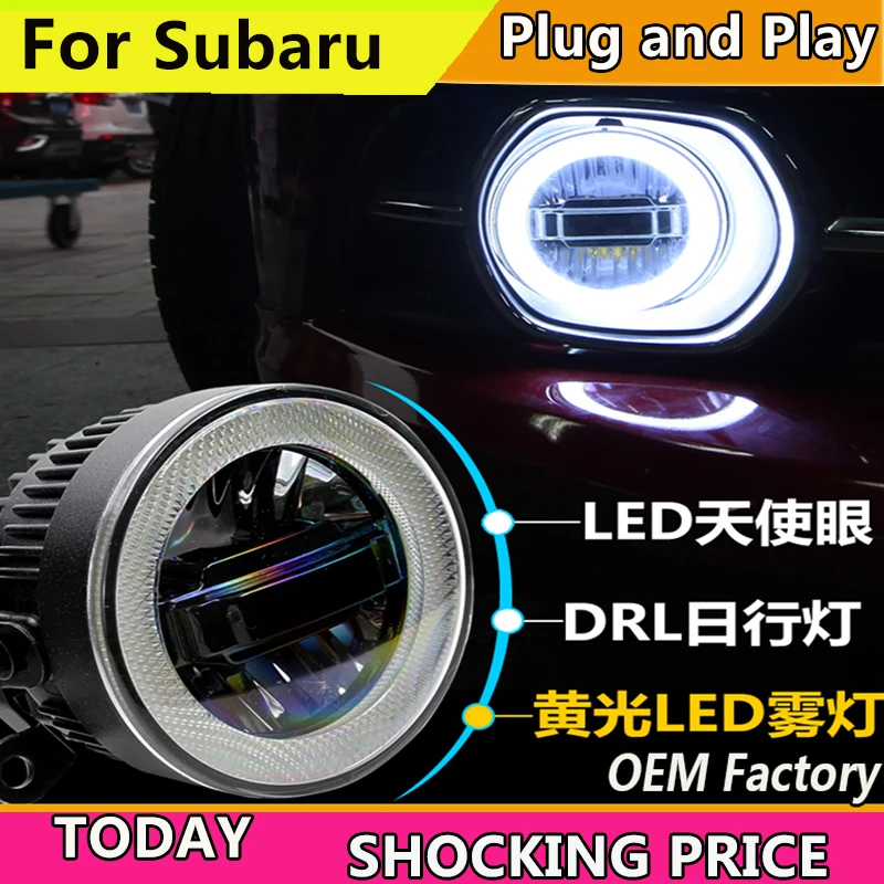 Car Styling for Subaru BRZ XV Impreza Forester LED Fog Light Auto Angel Eye Fog Lamp LED DRL 3 function model
Car Styling for Subaru BRZ XV Impreza Forester LED Fog Light Auto Angel Eye Fog Lamp LED DRL 3 function model
