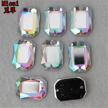 Micui 100PCS 13*18mm AB rectangle octagonal Acrylic Rhinestones Crystal Flat Back Beads Sew On 2 Holes For Clothing Craft SM169
Micui 100PCS 13*18mm AB rectangle octagonal Acrylic Rhinestones Crystal Flat Back Beads Sew On 2 Holes For Clothing Craft SM169