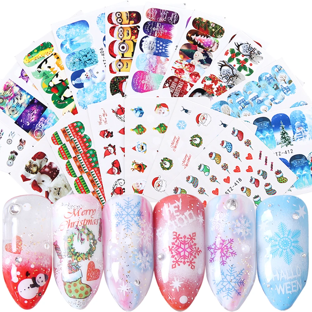 16pcs Christmas Water Transfer Nail Sticker Tree Bells Snow Slider Decal Manicure Nail Wraps DIY Adhesive Decoration Tips JI863
16pcs Christmas Water Transfer Nail Sticker Tree Bells Snow Slider Decal Manicure Nail Wraps DIY Adhesive Decoration Tips JI863