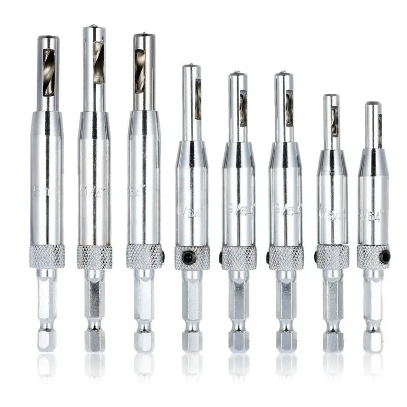 8 Pcs Center Drill Bit Set, Self Centering Hinge Tapper Core Hole Puncher Woodworking Tools Cabinet Door 5/64 Inch 7/64 Inch 9
8 Pcs Center Drill Bit Set, Self Centering Hinge Tapper Core Hole Puncher Woodworking Tools Cabinet Door 5/64 Inch 7/64 Inch 9
