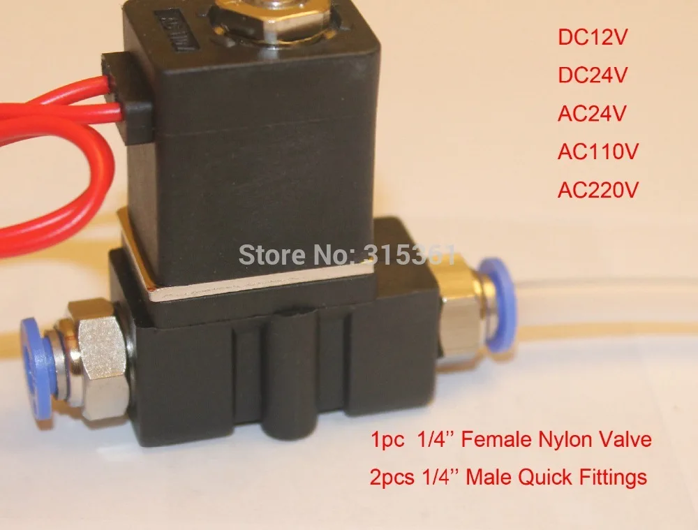 Free Shipping Female 1/4'' Solenoid Valve Plastic Air Water Gas 24v Volt w 1/4'' Male Push Connect Fittings
Free Shipping Female 1/4'' Solenoid Valve Plastic Air Water Gas 24v Volt w 1/4'' Male Push Connect Fittings