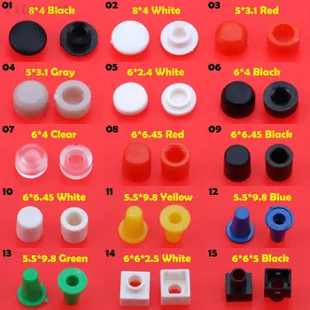 Cltgxdd 15models 150pcs 6mm*6mm Tactile Push Button Switch Cap to Self-locking Switch Button Cap 6x6 Round Key Caps
Cltgxdd 15models 150pcs 6mm*6mm Tactile Push Button Switch Cap to Self-locking Switch Button Cap 6x6 Round Key Caps