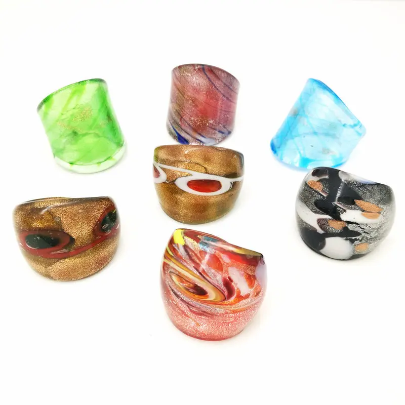 10PCS randomly mixed with coloured glaze rings Murano hot gold foil color ring more 17-19 mm
10PCS randomly mixed with coloured glaze rings Murano hot gold foil color ring more 17-19 mm