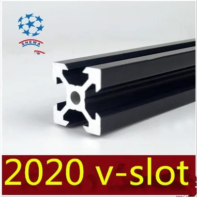 2020 алюминиевый экструзионный профиль Европейский стандарт v-slot черный Длина мм 250
