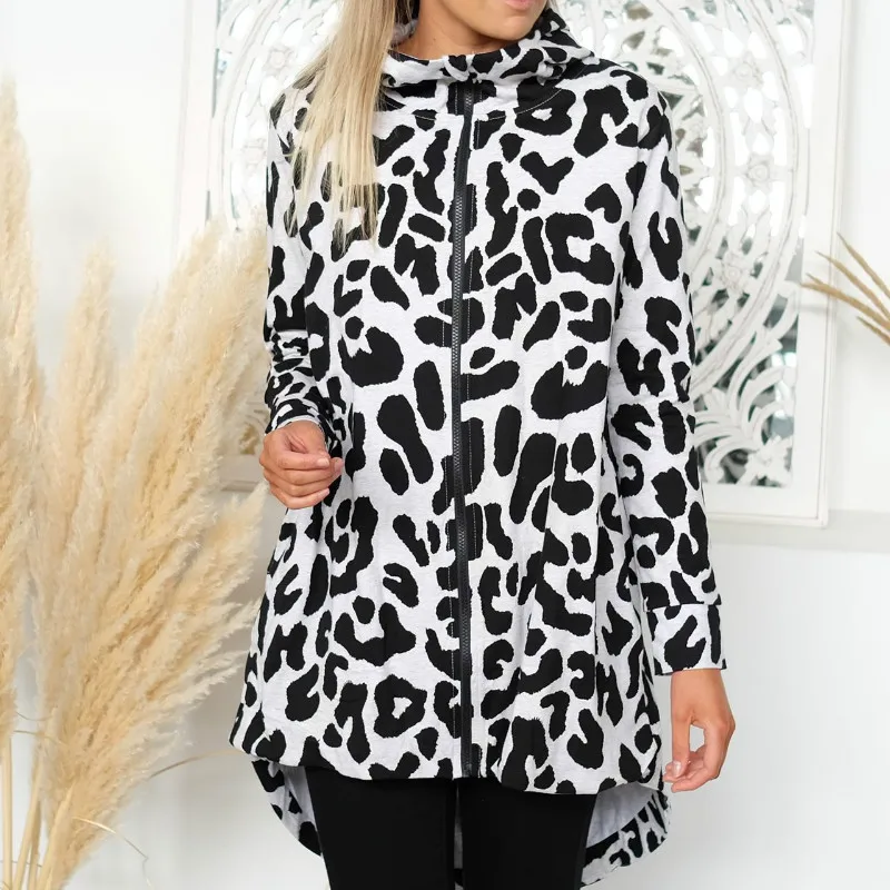 Winter Coats 2018 Fashion Women Long Zip-up Leopard Printed Long Sleeve Open Stitch Women hoodies Women
Winter Coats 2018 Fashion Women Long Zip-up Leopard Printed Long Sleeve Open Stitch Women hoodies Women