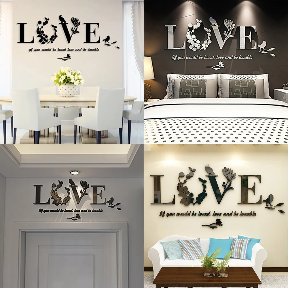 Stylish Bird Flower LOVE Wall Sticker Valentine Bedroom Acrylic Poster DIY TV Wall Sticker 3D Leaves Art Vinyl Decals Decoration
Stylish Bird Flower LOVE Wall Sticker Valentine Bedroom Acrylic Poster DIY TV Wall Sticker 3D Leaves Art Vinyl Decals Decoration